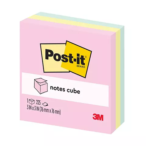 3M Post-it 654 PASTEL CUBE 利貼便條紙磚3色